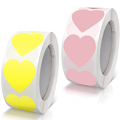 1000 Stück Aufkleber Herz Selbstklebend Herzform Etiketten Rolle 25mm klein Farbkodierung Herz Aufkleber für Hochzeit Scrapbooking Geschenke Rosa Gelb 1000 Stück Aufkleber Herz Selbstklebend Herzform Etiketten Rolle 25mm klein Farbkodierung Herz Aufkleber für Hochzeit Scrapbooking Geschenke Rosa Gelb von Qikaara