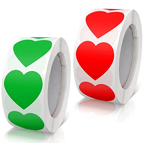 1000 Stück Aufkleber Herz Selbstklebend Herzform Etiketten Rolle 25mm klein Farbkodierung Herz Aufkleber für Hochzeit Scrapbooking Geschenke Rot Grün 1000 Stück Aufkleber Herz Selbstklebend Herzform Etiketten Rolle 25mm klein Farbkodierung Herz Aufkleber für Hochzeit Scrapbooking Geschenke Rot Grün von Qikaara