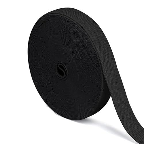 20 Meter Gummiband Schwarz 15 mm Breit Gummibänder Nähen dick Hosengummi Elastische Band gummizug Gummilitze stoffband zum Nähen sewing elastic band für DIY Handwerk, Kleidung (20 M-1.5 cm Schwarzer) von Qikaara