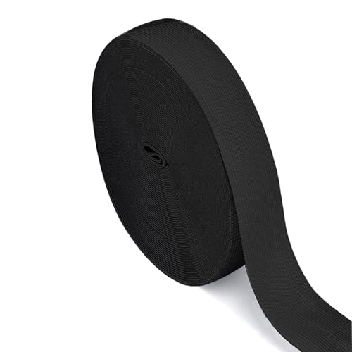 20 Meter Gummiband Schwarz 20 mm Breit Gummibänder Nähen dick Hosengummi Elastische Band gummizug Gummilitze stoffband zum Nähen sewing elastic band für DIY Handwerk, Kleidung (20 M-2 cm Schwarzer) von Qikaara