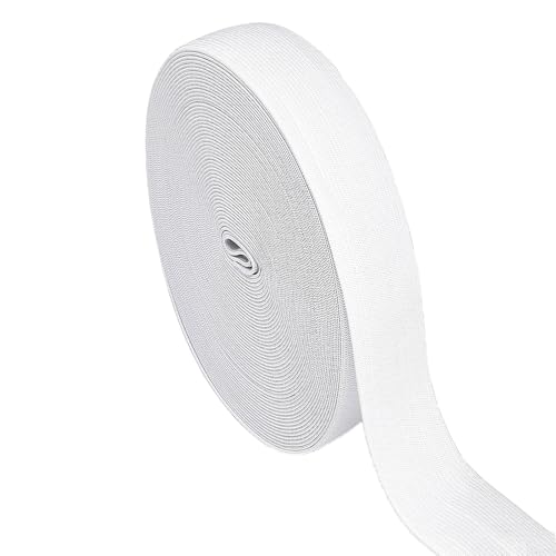 20 Meter Gummiband Weiß 20 mm Breit Gummibänder Nähen dick Hosengummi Elastische Band gummizug Gummilitze stoffband zum Nähen sewing elastic band white für DIY Handwerk, Kleidung (20 M-2 cm Weiss) von Qikaara