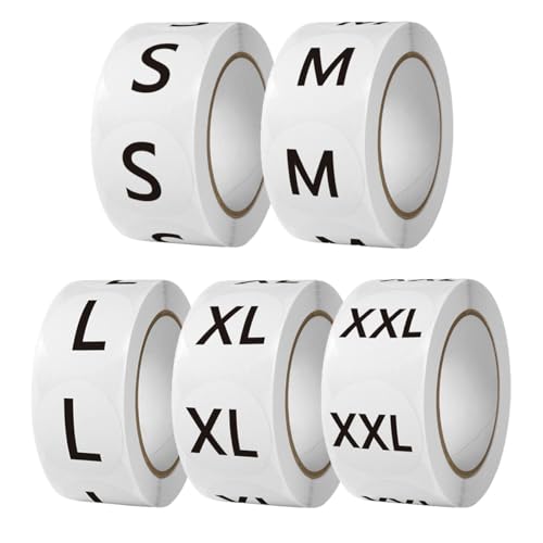 2500 Stück Kleidungsgrößen Aufkleber Etiketten, 2.5 cm Selbstklebend Klebeetiketten Aufkleber für Kleidung Größe, Runde Größenetiketten Kreis Größenaufkleber Size Stickers (25 mm, S M L XL XXL) 2500 Stück Kleidungsgrößen Aufkleber Etiketten, 2.5 cm Selbstklebend Klebeetiketten Aufkleber für Kleidung Größe, Runde Größenetiketten Kreis Größenaufkleber Size Stickers (25 mm, S M L XL XXL) von Qikaara