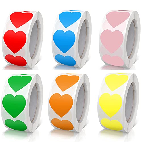 3000 Stück Aufkleber Herz Selbstklebend Herzform Etiketten Rolle 25mm klein Farbkodierung Herz Aufkleber für Hochzeit Scrapbooking Geschenke 6 Farben 3000 Stück Aufkleber Herz Selbstklebend Herzform Etiketten Rolle 25mm klein Farbkodierung Herz Aufkleber für Hochzeit Scrapbooking Geschenke 6 Farben von Qikaara