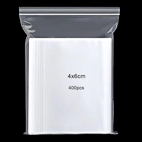 400 Stück Druckverschlussbeutel Wiederverschließbare,4x6 cm Klein Zip Beutel Zipper Plastikbeutel Durchsichtige PE Polybeutel Klar Plastiktüten tüten Reißverschluss Tütchen für Packung ziplock bags von Qikaara