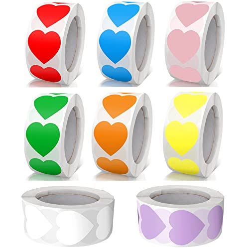 4000 Stück Aufkleber Herz Selbstklebend Herzform Etiketten Rolle 25mm klein Farbkodierung Herz Aufkleber für Hochzeit Scrapbooking Geschenke 8 Farben 4000 Stück Aufkleber Herz Selbstklebend Herzform Etiketten Rolle 25mm klein Farbkodierung Herz Aufkleber für Hochzeit Scrapbooking Geschenke 8 Farben von Qikaara