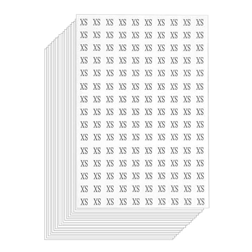 4500 Stück Kleidungsgrößen Aufkleber Etiketten, Selbstklebend Klebeetiketten Aufkleber für Kleidung Größe, Runde Größenetiketten Größenaufkleber 1.3 cm Durchmesser Clothing Size Label Stickers (XS) von Qikaara