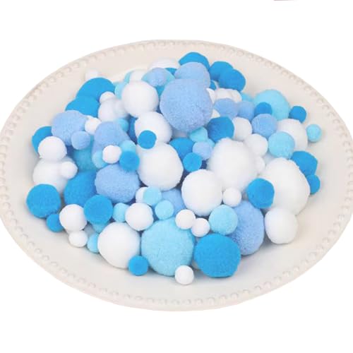 500 Stück Bunt Pompons zum Basteln, Bunt Pompons, 10/15/20/25/30 mm Pompom Bälle, Bastel Pompoms, Pompons Bälle für DIY Kreative Handwerk Dekorationen colorful Pom Poms Pompoms (Blau Serie-5 Größen) 500 Stück Bunt Pompons zum Basteln, Bunt Pompons, 10/15/20/25/30 mm Pompom Bälle, Bastel Pompoms, Pompons Bälle für DIY Kreative Handwerk Dekorationen colorful Pom Poms Pompoms (Blau Serie-5 Größen) von Qikaara