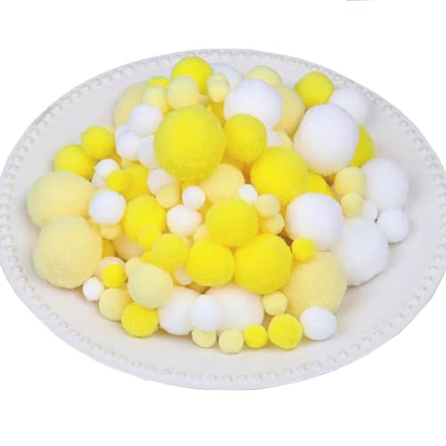 500 Stück Bunt Pompons zum Basteln, Bunt Pompons, 10/15/20/25/30 mm Pompom Bälle, Bastel Pompoms, Pompons Bälle für DIY Kreative Handwerk Dekorationen colorful Pom Poms Pompoms (Gelb Serie-5 Größen) 500 Stück Bunt Pompons zum Basteln, Bunt Pompons, 10/15/20/25/30 mm Pompom Bälle, Bastel Pompoms, Pompons Bälle für DIY Kreative Handwerk Dekorationen colorful Pom Poms Pompoms (Gelb Serie-5 Größen) von Qikaara