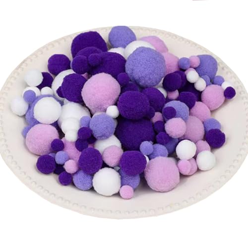 500 Stück Bunt Pompons zum Basteln, Bunt Pompons, 10/15/20/25/30 mm Pompom Bälle, Bastel Pompoms, Pompons Bälle für DIY Kreative Handwerk Dekorationen colorful Pom Poms Pompoms (Lila Serie-5 Größen) 500 Stück Bunt Pompons zum Basteln, Bunt Pompons, 10/15/20/25/30 mm Pompom Bälle, Bastel Pompoms, Pompons Bälle für DIY Kreative Handwerk Dekorationen colorful Pom Poms Pompoms (Lila Serie-5 Größen) von Qikaara