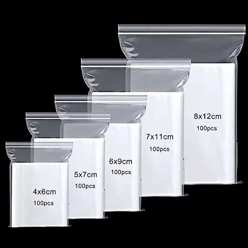 500 Stück Druckverschlussbeutel Wiederverschließbar Set,5 Größen Klein Zip Beutel Zipper Plastikbeutel Durchsichtige PE Polybeutel Klar Plastiktüten tüten Reißverschluss Tütchen Packung ziplock bags 500 Stück Druckverschlussbeutel Wiederverschließbar Set,5 Größen Klein Zip Beutel Zipper Plastikbeutel Durchsichtige PE Polybeutel Klar Plastiktüten tüten Reißverschluss Tütchen Packung ziplock bags von Qikaara