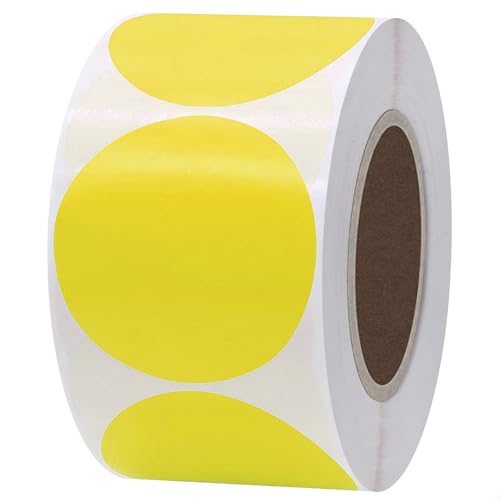 500 Stück Runde Aufkleber Gelb, 50 mm Selbstklebende Markierungspunkte, Farbkodierung Etiketten Punktaufkleber, Klebeetiketten Klebepunkte für DIY Büro Kalend, Round Adhesive Dot Sticker Yellow 500 Stück Runde Aufkleber Gelb, 50 mm Selbstklebende Markierungspunkte, Farbkodierung Etiketten Punktaufkleber, Klebeetiketten Klebepunkte für DIY Büro Kalend, Round Adhesive Dot Sticker Yellow von Qikaara