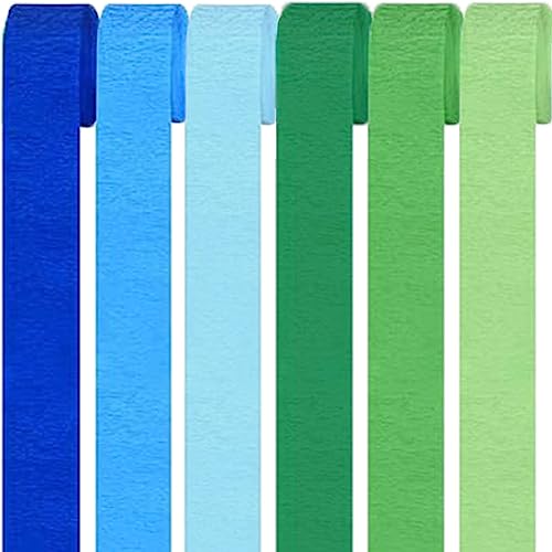 6 Rollen Bunt Krepppapier,Regenbogen kreppbänder Hintergrund Luftschlangen Papier Rainbow Crepe Paper Bastelkrepp für Party Dekoration und Handarbeiten Papierkunst 6 Farben (Set 3) von Qikaara