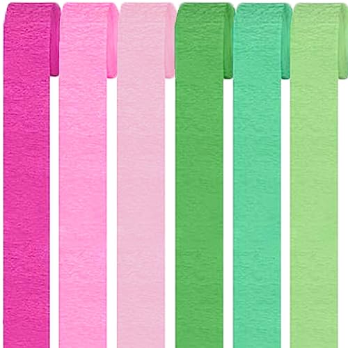 6 Rollen Bunt Krepppapier,Regenbogen kreppbänder Hintergrund Luftschlangen Papier Rainbow Crepe Paper Bastelkrepp für Party Dekoration und Handarbeiten Papierkunst 6 Farben (Set 5) von Qikaara