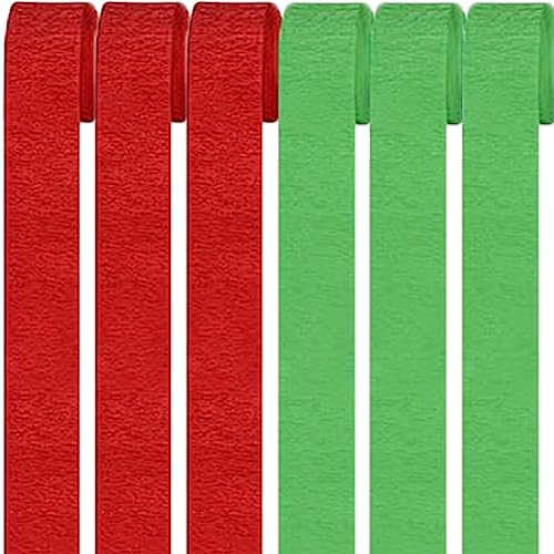 6 Rollen Krepppapier,Regenbogen kreppbänder Hintergrund Luftschlangen Papier Rainbow Crepe Paper Bastelkrepp für Party Dekoration und Handarbeiten Papierkunst 2 Farben (Rot+Grün) von Qikaara