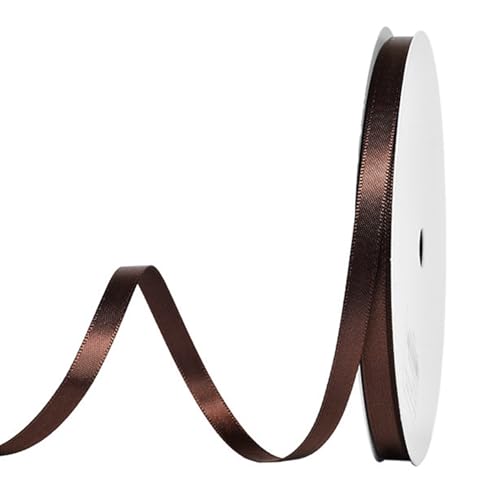 91 m Satinband Braun, 6 mm Doppelseitig Schleifenband Geschenkband Dekoband Seidenband Doppelsatinband Satin Ribbon für Hochzeit Geburtstag Party Dekoration, Geschenkverpackung, Basteln 91 m Satinband Braun, 6 mm Doppelseitig Schleifenband Geschenkband Dekoband Seidenband Doppelsatinband Satin Ribbon für Hochzeit Geburtstag Party Dekoration, Geschenkverpackung, Basteln von Qikaara