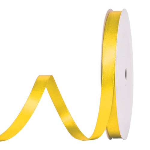 91 m Satinband Gelb, 10 mm Doppelseitig Schleifenband Geschenkband Dekoband Seidenband Doppelsatinband Satin Ribbon für Hochzeit Geburtstag Party Dekoration, Geschenkverpackung, Basteln 91 m Satinband Gelb, 10 mm Doppelseitig Schleifenband Geschenkband Dekoband Seidenband Doppelsatinband Satin Ribbon für Hochzeit Geburtstag Party Dekoration, Geschenkverpackung, Basteln von Qikaara