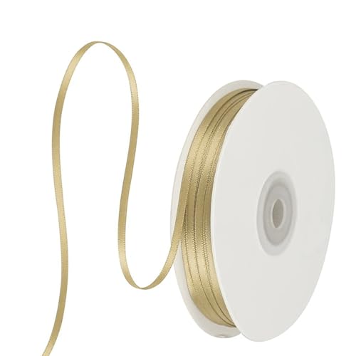 91 m Satinband Gold, 3 mm Doppelseitig Schleifenband Geschenkband Dekoband Seidenband Doppelsatinband Satin Ribbon für Hochzeit Geburtstag Party Dekoration, Geschenkverpackung, Basteln 91 m Satinband Gold, 3 mm Doppelseitig Schleifenband Geschenkband Dekoband Seidenband Doppelsatinband Satin Ribbon für Hochzeit Geburtstag Party Dekoration, Geschenkverpackung, Basteln von Qikaara