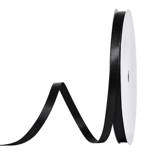 91 m Satinband Schwarz, 6 mm Doppelseitig Schleifenband Geschenkband Dekoband Seidenband Doppelsatinband Satin Ribbon für Hochzeit Geburtstag Party Dekoration, Geschenkverpackung, Basteln 91 m Satinband Schwarz, 6 mm Doppelseitig Schleifenband Geschenkband Dekoband Seidenband Doppelsatinband Satin Ribbon für Hochzeit Geburtstag Party Dekoration, Geschenkverpackung, Basteln von Qikaara