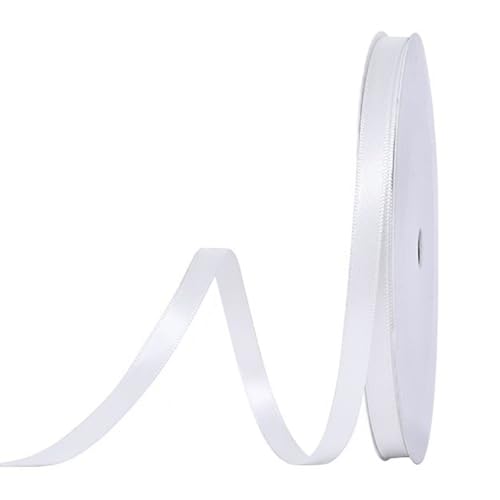 91 m Satinband Weiß, 6 mm Doppelseitig Schleifenband Geschenkband Dekoband Seidenband Doppelsatinband Satin Ribbon für Hochzeit Geburtstag Party Dekoration, Geschenkverpackung, Basteln 91 m Satinband Weiß, 6 mm Doppelseitig Schleifenband Geschenkband Dekoband Seidenband Doppelsatinband Satin Ribbon für Hochzeit Geburtstag Party Dekoration, Geschenkverpackung, Basteln von Qikaara