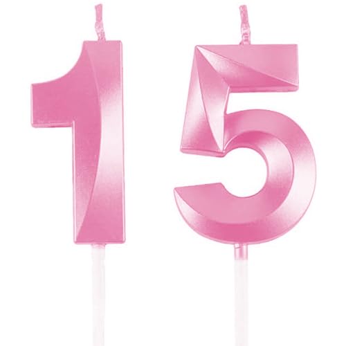 Geburtstagskerzen Zahlen 15/51, Rosa Geburtstag Kerzen, Zahlenförmige Kerze, 3D Tortendeko, kuchen Dekoration für Geburtstag Party, Hochzeiten, Firmenfeiern, Jubiläen, Birthday Candle Number 15/51 Geburtstagskerzen Zahlen 15/51, Rosa Geburtstag Kerzen, Zahlenförmige Kerze, 3D Tortendeko, kuchen Dekoration für Geburtstag Party, Hochzeiten, Firmenfeiern, Jubiläen, Birthday Candle Number 15/51 von Qikaara
