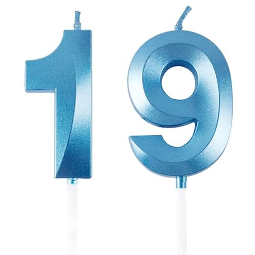 Geburtstagskerzen Zahlen 19/91, Blaue Geburtstag Kerzen, Zahlenförmige Kerze, 3D Tortendeko, kuchen Dekoration für Geburtstag Party, Hochzeiten, Firmenfeiern, Jubiläen, Birthday Candle Number 19/91 Geburtstagskerzen Zahlen 19/91, Blaue Geburtstag Kerzen, Zahlenförmige Kerze, 3D Tortendeko, kuchen Dekoration für Geburtstag Party, Hochzeiten, Firmenfeiern, Jubiläen, Birthday Candle Number 19/91 von Qikaara