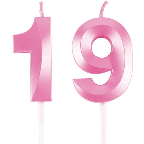 Geburtstagskerzen Zahlen 19/91, Rosa Geburtstag Kerzen, Zahlenförmige Kerze, 3D Tortendeko, kuchen Dekoration für Geburtstag Party, Hochzeiten, Firmenfeiern, Jubiläen, Birthday Candle Number 19/91 Geburtstagskerzen Zahlen 19/91, Rosa Geburtstag Kerzen, Zahlenförmige Kerze, 3D Tortendeko, kuchen Dekoration für Geburtstag Party, Hochzeiten, Firmenfeiern, Jubiläen, Birthday Candle Number 19/91 von Qikaara