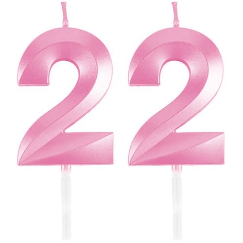 Geburtstagskerzen Zahlen 22, Rosa Geburtstag Kerzen, 3D Tortendeko, Geburtstagskerze Kuchendeko für Geburtstag Party, Hochzeiten, Firmenfeiern, Jubiläen kuchen Dekoration, Birthday Candle Number 22 Geburtstagskerzen Zahlen 22, Rosa Geburtstag Kerzen, 3D Tortendeko, Geburtstagskerze Kuchendeko für Geburtstag Party, Hochzeiten, Firmenfeiern, Jubiläen kuchen Dekoration, Birthday Candle Number 22 von Qikaara