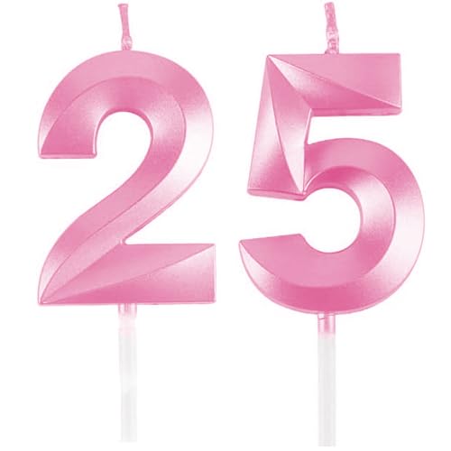 Geburtstagskerzen Zahlen 25/52, Rosa Geburtstag Kerzen, Zahlenförmige Kerze, 3D Tortendeko, kuchen Dekoration für Geburtstag Party, Hochzeiten, Firmenfeiern, Jubiläen, Birthday Candle Number 25/52 Geburtstagskerzen Zahlen 25/52, Rosa Geburtstag Kerzen, Zahlenförmige Kerze, 3D Tortendeko, kuchen Dekoration für Geburtstag Party, Hochzeiten, Firmenfeiern, Jubiläen, Birthday Candle Number 25/52 von Qikaara