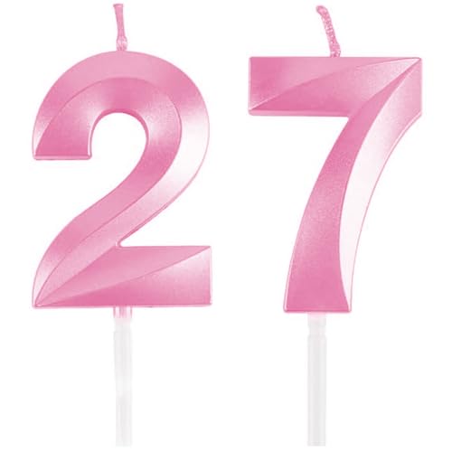 Geburtstagskerzen Zahlen 27/72, Rosa Geburtstag Kerzen, Zahlenförmige Kerze, 3D Tortendeko, kuchen Dekoration für Geburtstag Party, Hochzeiten, Firmenfeiern, Jubiläen, Birthday Candle Number 27/72 Geburtstagskerzen Zahlen 27/72, Rosa Geburtstag Kerzen, Zahlenförmige Kerze, 3D Tortendeko, kuchen Dekoration für Geburtstag Party, Hochzeiten, Firmenfeiern, Jubiläen, Birthday Candle Number 27/72 von Qikaara
