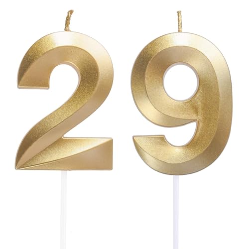 Geburtstagskerzen Zahlen 29/92, Gold Geburtstag Kerzen, Zahlenförmige Kerze, 3D Tortendeko, kuchen Dekoration für Geburtstag Party, Hochzeiten, Firmenfeiern, Jubiläen, Birthday Candle Nummer 29/92 Geburtstagskerzen Zahlen 29/92, Gold Geburtstag Kerzen, Zahlenförmige Kerze, 3D Tortendeko, kuchen Dekoration für Geburtstag Party, Hochzeiten, Firmenfeiern, Jubiläen, Birthday Candle Nummer 29/92 von Qikaara