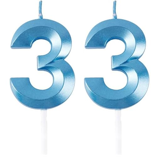 Geburtstagskerzen Zahlen 33, Blaue Geburtstag Kerzen, 3D Tortendeko, Geburtstagskerze Kuchendeko für Geburtstag Party, Hochzeiten, Firmenfeiern, Jubiläen kuchen Dekoration, Birthday Candle Number 33 Geburtstagskerzen Zahlen 33, Blaue Geburtstag Kerzen, 3D Tortendeko, Geburtstagskerze Kuchendeko für Geburtstag Party, Hochzeiten, Firmenfeiern, Jubiläen kuchen Dekoration, Birthday Candle Number 33 von Qikaara