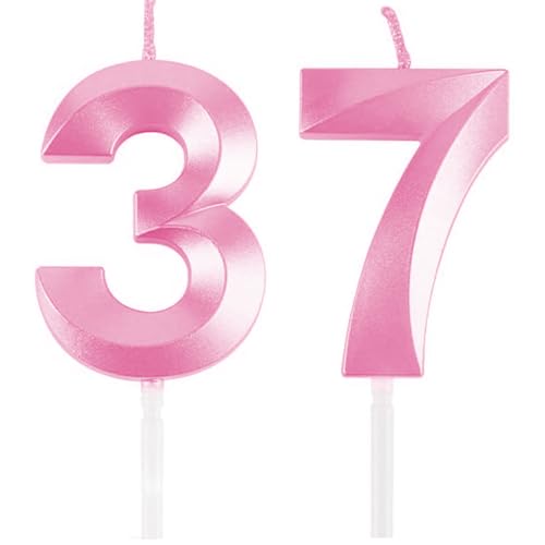 Geburtstagskerzen Zahlen 37/73, Rosa Geburtstag Kerzen, Zahlenförmige Kerze, 3D Tortendeko, kuchen Dekoration für Geburtstag Party, Hochzeiten, Firmenfeiern, Jubiläen, Birthday Candle Number 37/73 Geburtstagskerzen Zahlen 37/73, Rosa Geburtstag Kerzen, Zahlenförmige Kerze, 3D Tortendeko, kuchen Dekoration für Geburtstag Party, Hochzeiten, Firmenfeiern, Jubiläen, Birthday Candle Number 37/73 von Qikaara