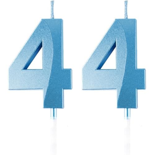 Geburtstagskerzen Zahlen 44, Blaue Geburtstag Kerzen, 3D Tortendeko, Geburtstagskerze Kuchendeko für Geburtstag Party, Hochzeiten, Firmenfeiern, Jubiläen kuchen Dekoration, Birthday Candle Number 44 Geburtstagskerzen Zahlen 44, Blaue Geburtstag Kerzen, 3D Tortendeko, Geburtstagskerze Kuchendeko für Geburtstag Party, Hochzeiten, Firmenfeiern, Jubiläen kuchen Dekoration, Birthday Candle Number 44 von Qikaara