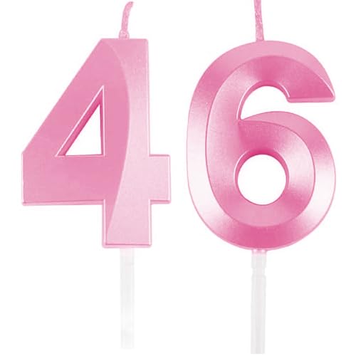 Geburtstagskerzen Zahlen 46/64, Rosa Geburtstag Kerzen, Zahlenförmige Kerze, 3D Tortendeko, kuchen Dekoration für Geburtstag Party, Hochzeiten, Firmenfeiern, Jubiläen, Birthday Candle Number 46/64 Geburtstagskerzen Zahlen 46/64, Rosa Geburtstag Kerzen, Zahlenförmige Kerze, 3D Tortendeko, kuchen Dekoration für Geburtstag Party, Hochzeiten, Firmenfeiern, Jubiläen, Birthday Candle Number 46/64 von Qikaara