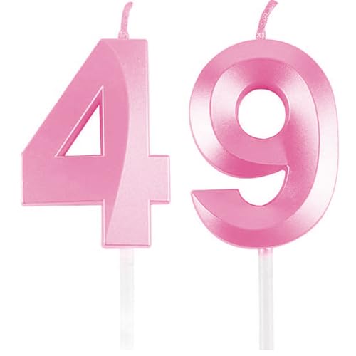 Geburtstagskerzen Zahlen 49/94, Rosa Geburtstag Kerzen, Zahlenförmige Kerze, 3D Tortendeko, kuchen Dekoration für Geburtstag Party, Hochzeiten, Firmenfeiern, Jubiläen, Birthday Candle Number 49/94 Geburtstagskerzen Zahlen 49/94, Rosa Geburtstag Kerzen, Zahlenförmige Kerze, 3D Tortendeko, kuchen Dekoration für Geburtstag Party, Hochzeiten, Firmenfeiern, Jubiläen, Birthday Candle Number 49/94 von Qikaara