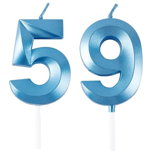 Geburtstagskerzen Zahlen 59/95, Blaue Geburtstag Kerzen, Zahlenförmige Kerze, 3D Tortendeko, kuchen Dekoration für Geburtstag Party, Hochzeiten, Firmenfeiern, Jubiläen, Birthday Candle Number 59/95 Geburtstagskerzen Zahlen 59/95, Blaue Geburtstag Kerzen, Zahlenförmige Kerze, 3D Tortendeko, kuchen Dekoration für Geburtstag Party, Hochzeiten, Firmenfeiern, Jubiläen, Birthday Candle Number 59/95 von Qikaara