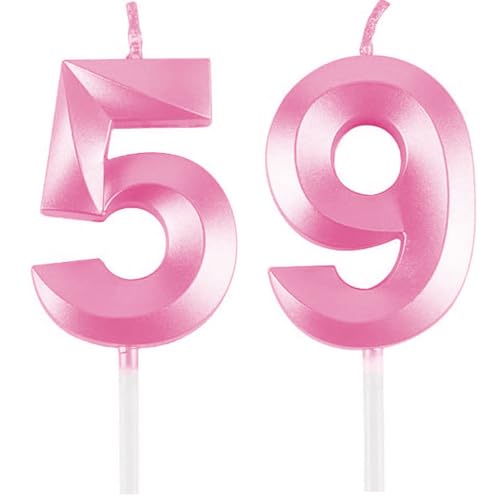 Geburtstagskerzen Zahlen 59/95, Rosa Geburtstag Kerzen, Zahlenförmige Kerze, 3D Tortendeko, kuchen Dekoration für Geburtstag Party, Hochzeiten, Firmenfeiern, Jubiläen, Birthday Candle Number 59/95 Geburtstagskerzen Zahlen 59/95, Rosa Geburtstag Kerzen, Zahlenförmige Kerze, 3D Tortendeko, kuchen Dekoration für Geburtstag Party, Hochzeiten, Firmenfeiern, Jubiläen, Birthday Candle Number 59/95 von Qikaara