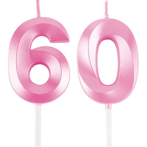 Geburtstagskerzen Zahlen 60, Rosa Geburtstag Kerzen, 3D Tortendeko, Geburtstagskerze Kuchendeko für Geburtstag Party, Hochzeiten, Firmenfeiern, Jubiläen kuchen Dekoration, Birthday Candle Number 60 Geburtstagskerzen Zahlen 60, Rosa Geburtstag Kerzen, 3D Tortendeko, Geburtstagskerze Kuchendeko für Geburtstag Party, Hochzeiten, Firmenfeiern, Jubiläen kuchen Dekoration, Birthday Candle Number 60 von Qikaara