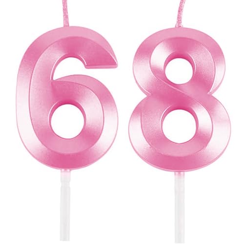 Geburtstagskerzen Zahlen 68/86, Rosa Geburtstag Kerzen, Zahlenförmige Kerze, 3D Tortendeko, kuchen Dekoration für Geburtstag Party, Hochzeiten, Firmenfeiern, Jubiläen, Birthday Candle Number 68/86 Geburtstagskerzen Zahlen 68/86, Rosa Geburtstag Kerzen, Zahlenförmige Kerze, 3D Tortendeko, kuchen Dekoration für Geburtstag Party, Hochzeiten, Firmenfeiern, Jubiläen, Birthday Candle Number 68/86 von Qikaara