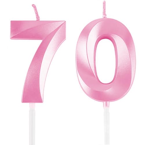 Geburtstagskerzen Zahlen 70, Rosa Geburtstag Kerzen, 3D Tortendeko, Geburtstagskerze Kuchendeko für Geburtstag Party, Hochzeiten, Firmenfeiern, Jubiläen kuchen Dekoration, Birthday Candle Number 70 Geburtstagskerzen Zahlen 70, Rosa Geburtstag Kerzen, 3D Tortendeko, Geburtstagskerze Kuchendeko für Geburtstag Party, Hochzeiten, Firmenfeiern, Jubiläen kuchen Dekoration, Birthday Candle Number 70 von Qikaara