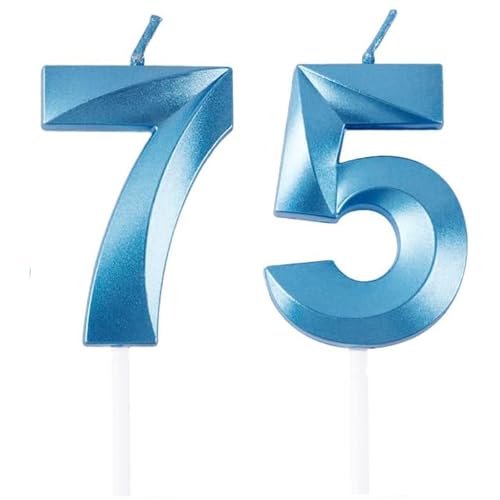 Geburtstagskerzen Zahlen 75/57, Blaue Geburtstag Kerzen, Zahlenförmige Kerze, 3D Tortendeko, kuchen Dekoration für Geburtstag Party, Hochzeiten, Firmenfeiern, Jubiläen, Birthday Candle Number 75/57 Geburtstagskerzen Zahlen 75/57, Blaue Geburtstag Kerzen, Zahlenförmige Kerze, 3D Tortendeko, kuchen Dekoration für Geburtstag Party, Hochzeiten, Firmenfeiern, Jubiläen, Birthday Candle Number 75/57 von Qikaara