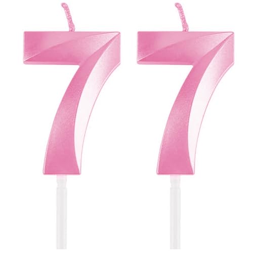 Geburtstagskerzen Zahlen 77, Rosa Geburtstag Kerzen, 3D Tortendeko, Geburtstagskerze Kuchendeko für Geburtstag Party, Hochzeiten, Firmenfeiern, Jubiläen kuchen Dekoration, Birthday Candle Number 77 Geburtstagskerzen Zahlen 77, Rosa Geburtstag Kerzen, 3D Tortendeko, Geburtstagskerze Kuchendeko für Geburtstag Party, Hochzeiten, Firmenfeiern, Jubiläen kuchen Dekoration, Birthday Candle Number 77 von Qikaara