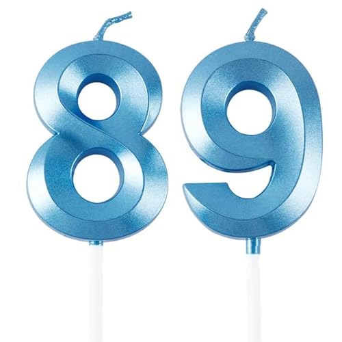 Geburtstagskerzen Zahlen 89/98, Blaue Geburtstag Kerzen, Zahlenförmige Kerze, 3D Tortendeko, kuchen Dekoration für Geburtstag Party, Hochzeiten, Firmenfeiern, Jubiläen, Birthday Candle Number 89/98 Geburtstagskerzen Zahlen 89/98, Blaue Geburtstag Kerzen, Zahlenförmige Kerze, 3D Tortendeko, kuchen Dekoration für Geburtstag Party, Hochzeiten, Firmenfeiern, Jubiläen, Birthday Candle Number 89/98 von Qikaara