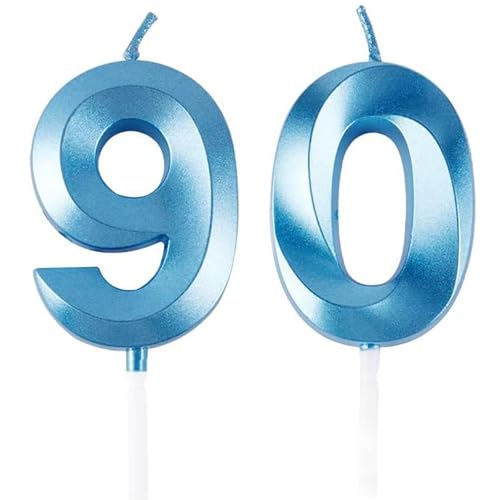 Geburtstagskerzen Zahlen 90, Blaue Geburtstag Kerzen, 3D Tortendeko, Geburtstagskerze Kuchendeko für Geburtstag Party, Hochzeiten, Firmenfeiern, Jubiläen kuchen Dekoration, Birthday Candle Number 90 Geburtstagskerzen Zahlen 90, Blaue Geburtstag Kerzen, 3D Tortendeko, Geburtstagskerze Kuchendeko für Geburtstag Party, Hochzeiten, Firmenfeiern, Jubiläen kuchen Dekoration, Birthday Candle Number 90 von Qikaara