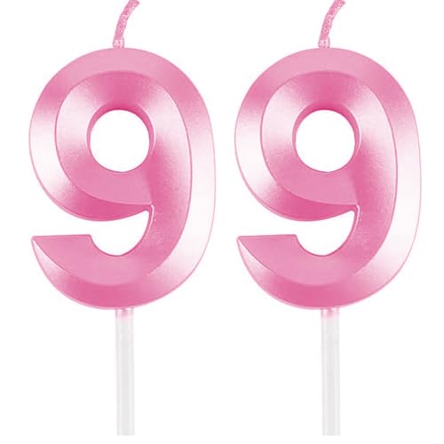 Geburtstagskerzen Zahlen 99, Rosa Geburtstag Kerzen, 3D Tortendeko, Geburtstagskerze Kuchendeko für Geburtstag Party, Hochzeiten, Firmenfeiern, Jubiläen kuchen Dekoration, Birthday Candle Number 99 Geburtstagskerzen Zahlen 99, Rosa Geburtstag Kerzen, 3D Tortendeko, Geburtstagskerze Kuchendeko für Geburtstag Party, Hochzeiten, Firmenfeiern, Jubiläen kuchen Dekoration, Birthday Candle Number 99 von Qikaara