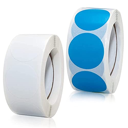 Markierungspunkte,1000 Stück Bunte Klebepunkte auf Rolle, Selbstklebende, Runde Aufkleber perfekt für Kennzeichnung im Büro, Sticker rund 25x25 mm Blau Weiß Markierungspunkte,1000 Stück Bunte Klebepunkte auf Rolle, Selbstklebende, Runde Aufkleber perfekt für Kennzeichnung im Büro, Sticker rund 25x25 mm Blau Weiß von Qikaara
