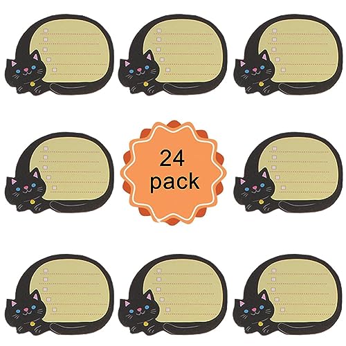 Mini Haftnotizen, 24 Pack Süße Cartoon Tiere Haftnotizen,480 Blätter Selbstklebende Katzen design Haftnotizzettel für Büro,Schule,Haus Kühlschrank,Neuheit Büronotizen Memo, Kindergeschenke,Sticky Note von Qikaara