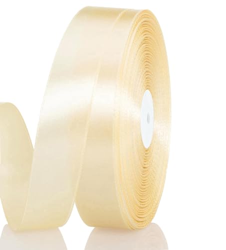 Satinband Beige 15 mm Breit Schleifenband, 91 Meters Geschenkband Stoffband Satin Dekoband Seidenband zum Basteln, Geschenkverpackung, Kunsthandwerk, Geburtstag Hochzeit Taufe Weihnachten Dekoration Satinband Beige 15 mm Breit Schleifenband, 91 Meters Geschenkband Stoffband Satin Dekoband Seidenband zum Basteln, Geschenkverpackung, Kunsthandwerk, Geburtstag Hochzeit Taufe Weihnachten Dekoration von Qikaara