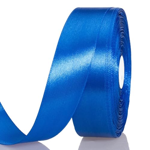 Satinband Blau 25 mm Breit Schleifenband, 91 Meters Geschenkband Stoffband Satin Dekoband Seidenband zum Basteln, Geschenkverpackung, Kunsthandwerk, Geburtstag Hochzeit Taufe Weihnachten Dekoration Satinband Blau 25 mm Breit Schleifenband, 91 Meters Geschenkband Stoffband Satin Dekoband Seidenband zum Basteln, Geschenkverpackung, Kunsthandwerk, Geburtstag Hochzeit Taufe Weihnachten Dekoration von Qikaara