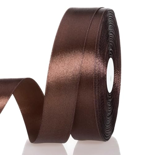 Satinband Braun 20 mm Breit Schleifenband, 91 Meters Geschenkband Stoffband Satin Dekoband Seidenband zum Basteln, Geschenkverpackung, Kunsthandwerk, Geburtstag Hochzeit Taufe Weihnachten Dekoration Satinband Braun 20 mm Breit Schleifenband, 91 Meters Geschenkband Stoffband Satin Dekoband Seidenband zum Basteln, Geschenkverpackung, Kunsthandwerk, Geburtstag Hochzeit Taufe Weihnachten Dekoration von Qikaara